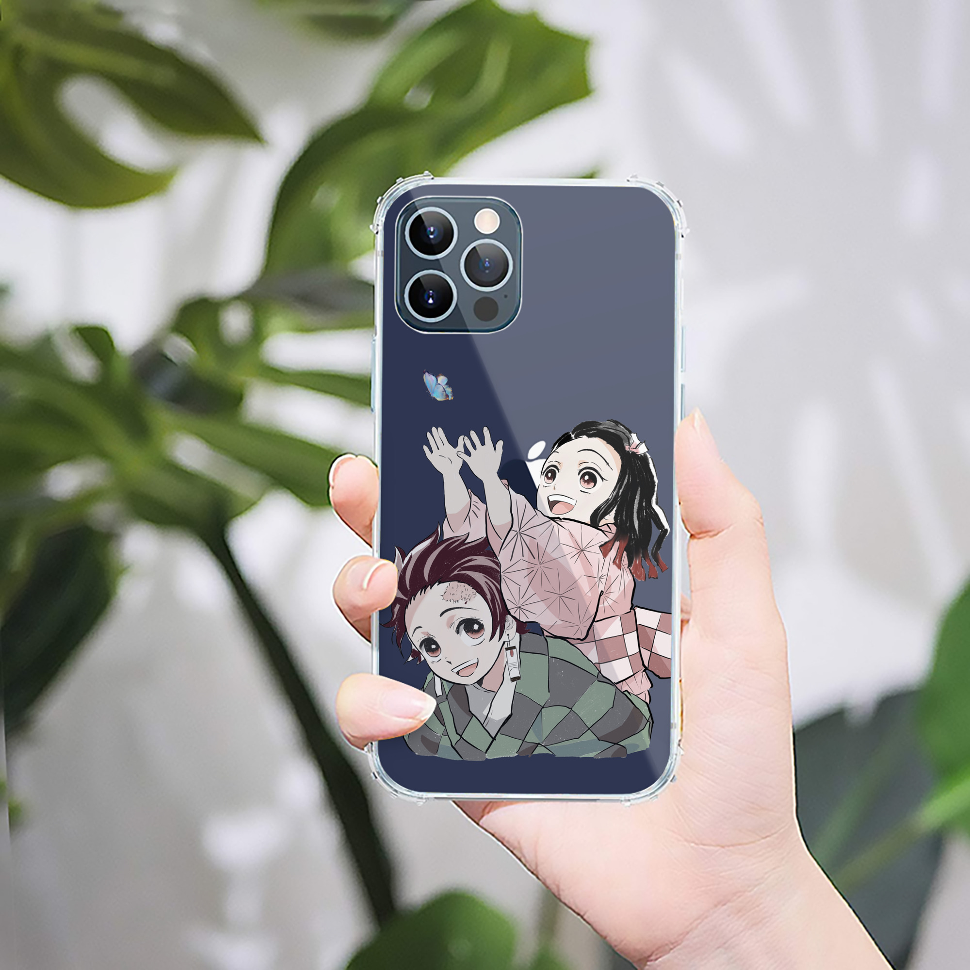 （画像用） 鬼滅の刃（きめつのやいば）竈門 禰󠄀豆子／かまど ねずこ Kamado Nezuko 【iPhone 12シリーズ対応】透明スマホケース（クリアソフトケース）